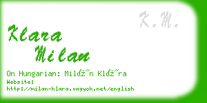 klara milan business card